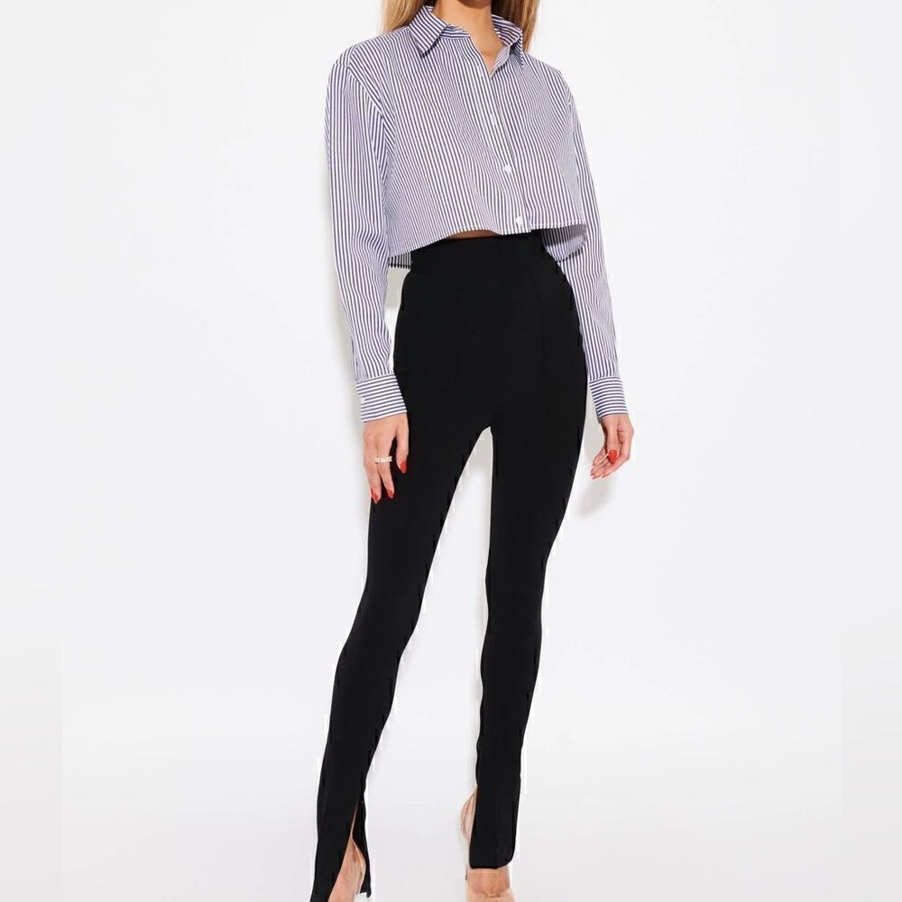 Effie Kats Striped Cropped Shirt